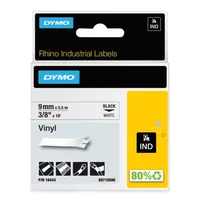 Cinta vinilo color negro/blanco 9mm 5.5m para rotuladora RHINO 4200/6000 Dymo