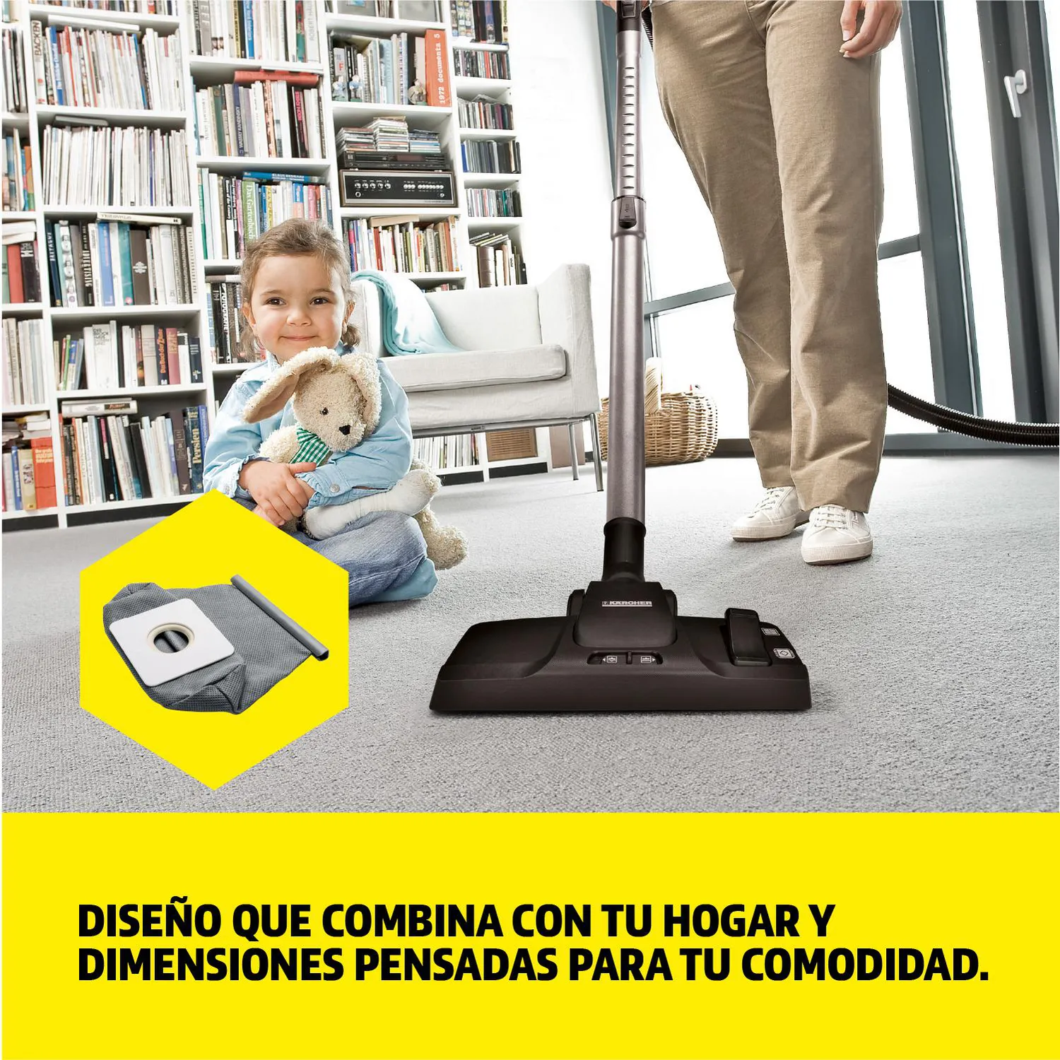 Aspiradora con Bolsa Filtro Hepa 140Mbar 1.5 Lt VC1 6