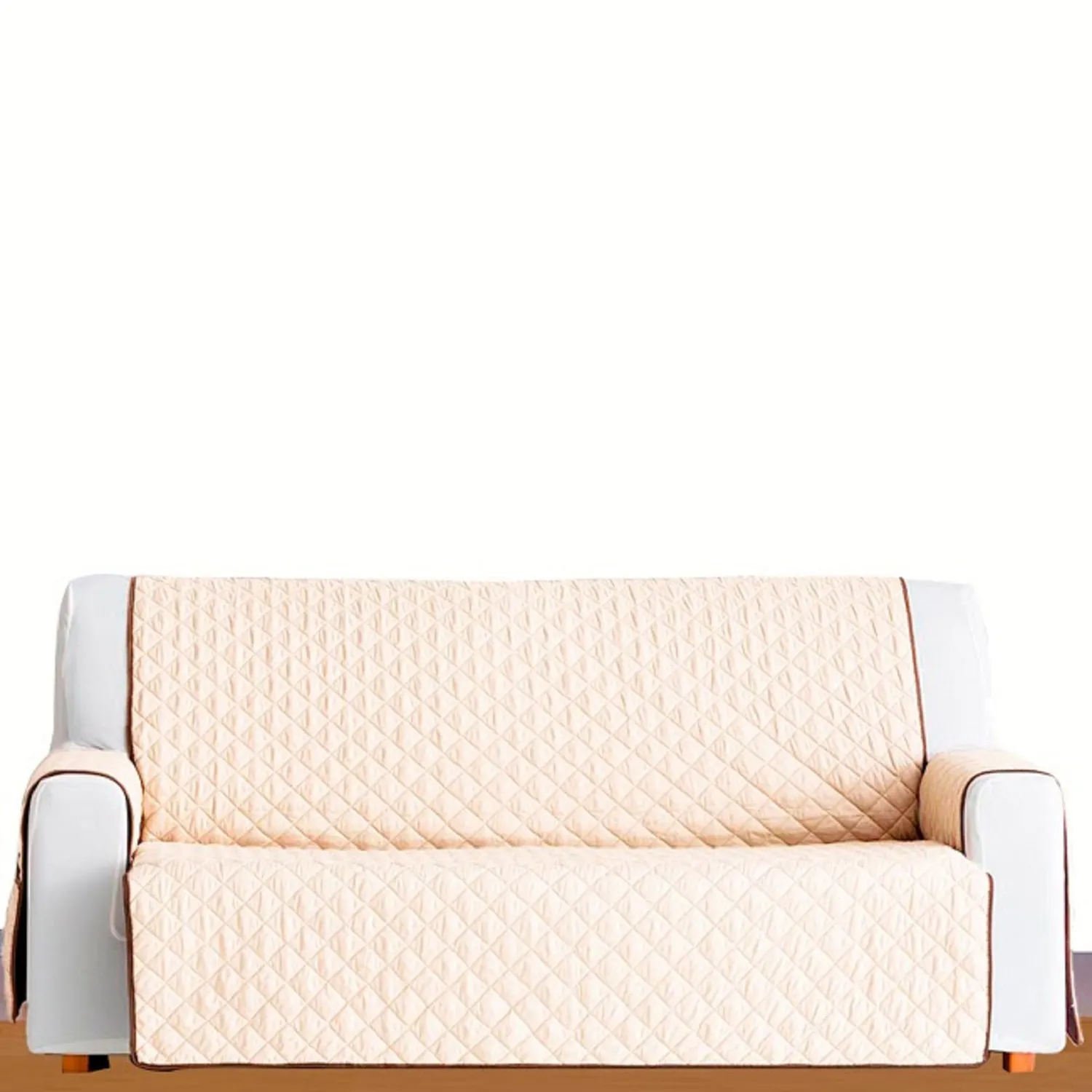 Protector de Sofá Doble Faz 3 Puestos Beige/Chocolate 180 x 180 cm 19