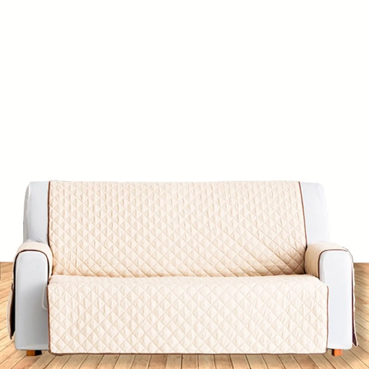 Protector de Sofá Doble Faz 2 Puestos Beige/Chocolate 120x 180 cm 18