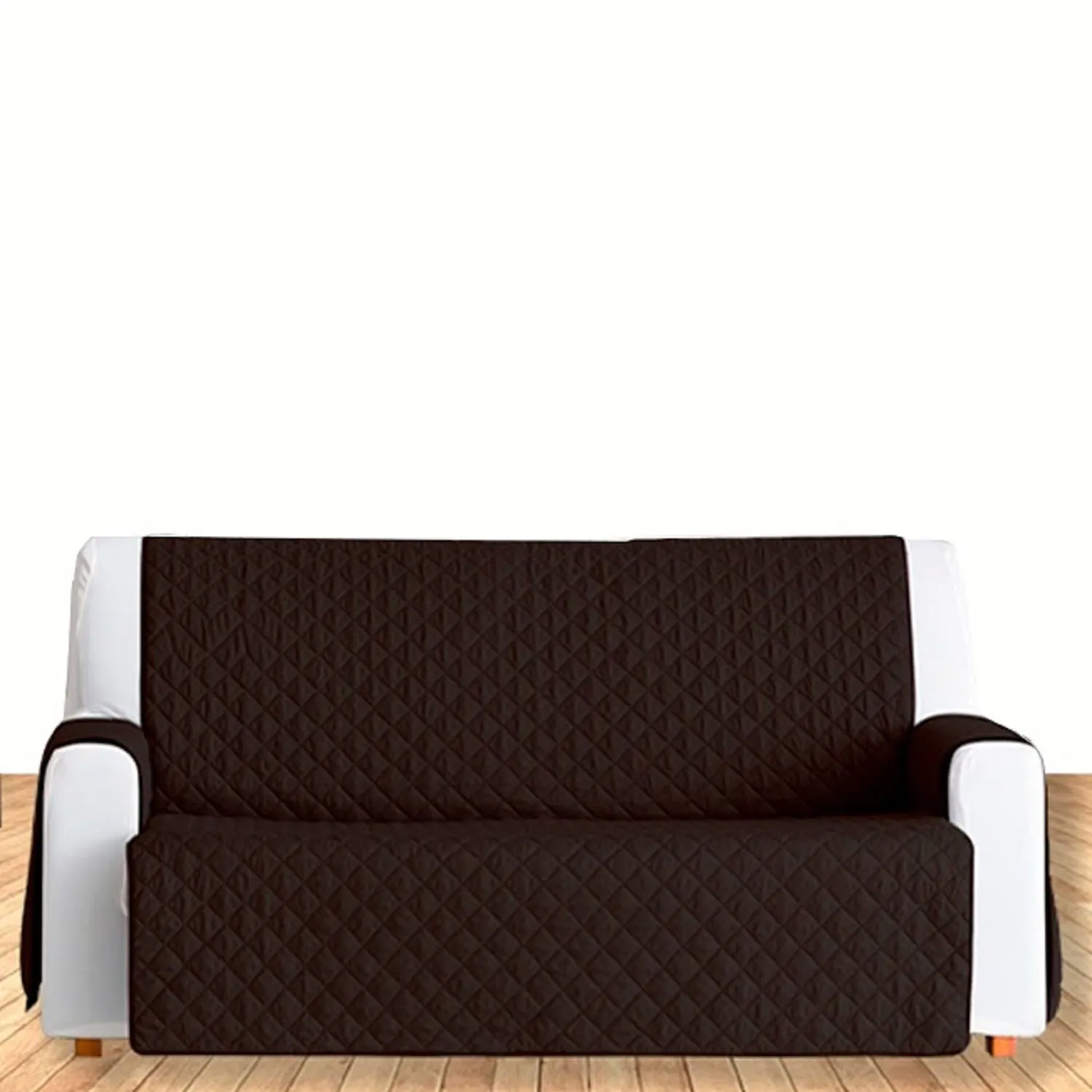 Protector de Sofá Doble Faz 2 Puestos Beige/Chocolate 120x 180 cm 19