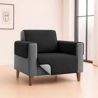Forro Protector de Sofá Doble Faz 1 Puesto Negro/Gris 60 x 180 cm