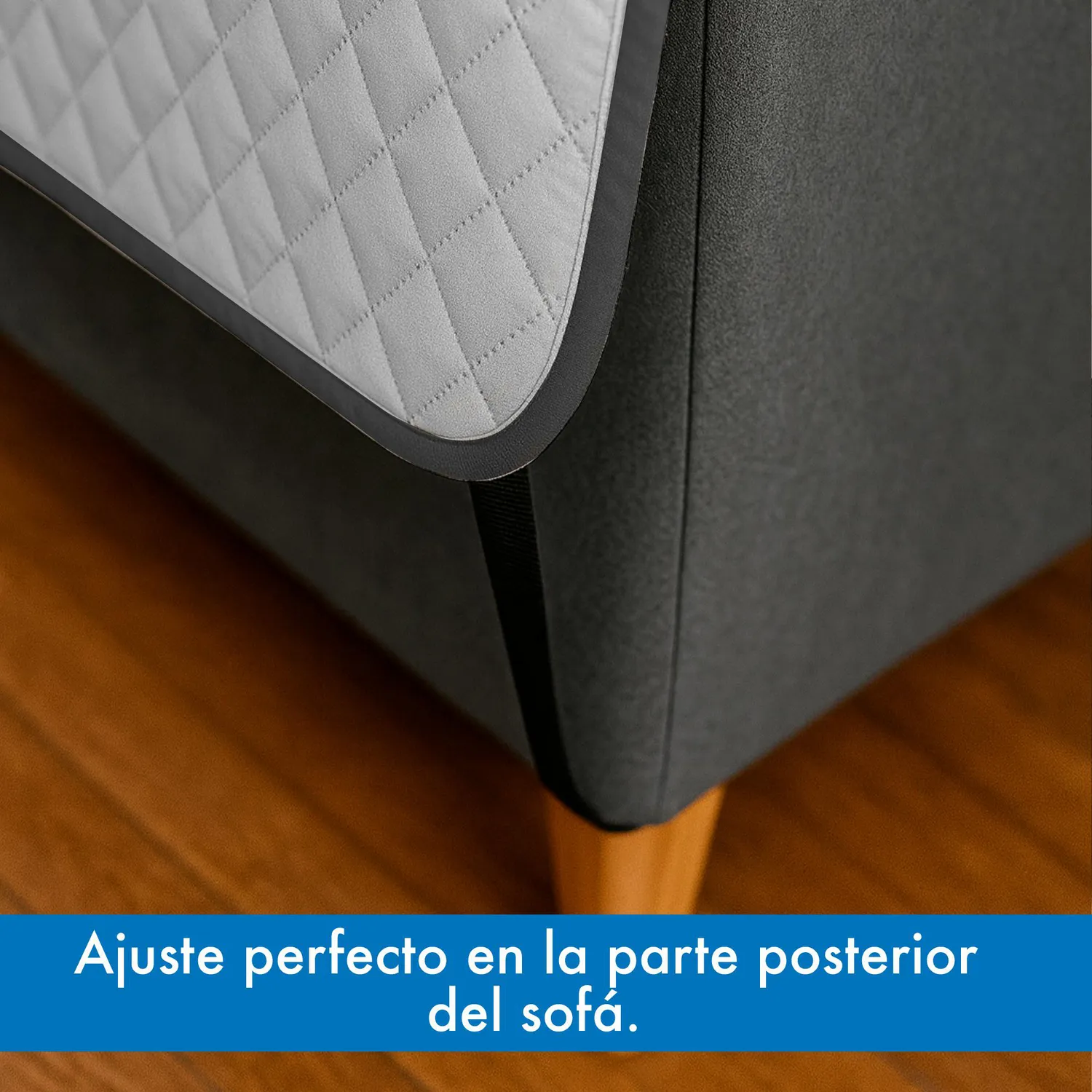Forro Protector de Sofá Doble Faz 1 Puesto Negro/Gris 60 x 180 cm 7