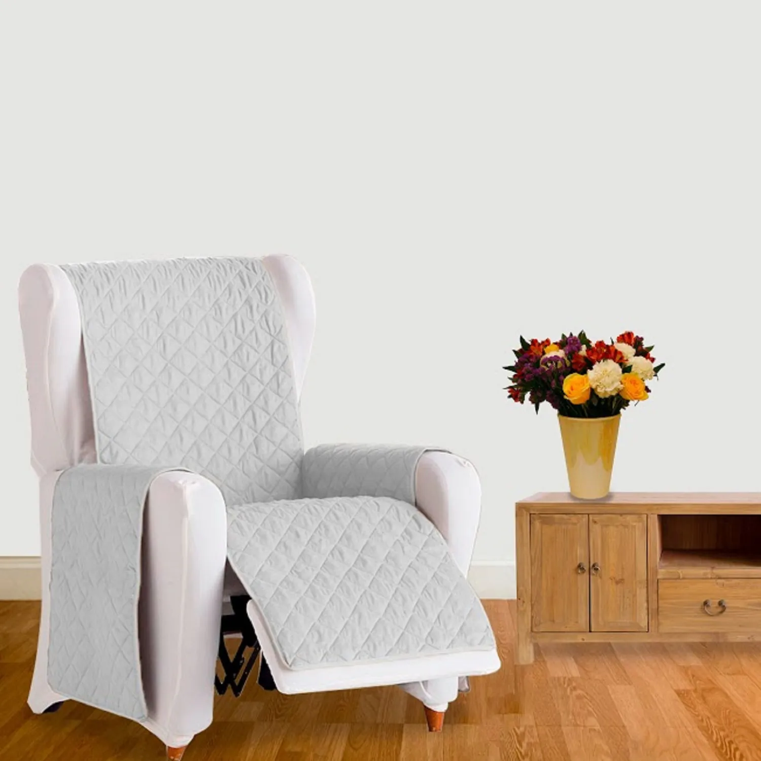 Forro Protector de Sofá Doble Faz 1 Puesto Negro/Gris 60 x 180 cm 10