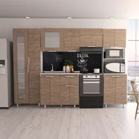 Cocina Integral Samara 2.90 Metros Miel Incluye Mesón Liso Poceta Izquierda En Acero Inoxidable Rta Design. No incluye estufa Rta Design