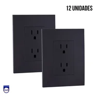 Tomacorriente Doble Integral Nova Negro Mate Setx12