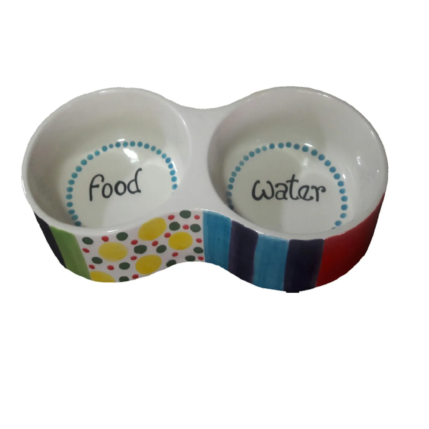 Comedero Bebedero Para Perro Doble Arte Y Arcilla 31Cm