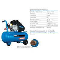 Compresor 50 lts, 2 HP - PRO