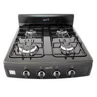 Estufa Gas Propano 4pt Quemador Aluminio Negro