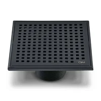 Qm Drain Rejilla Piso Central Mira 10x10cm Orb Negro