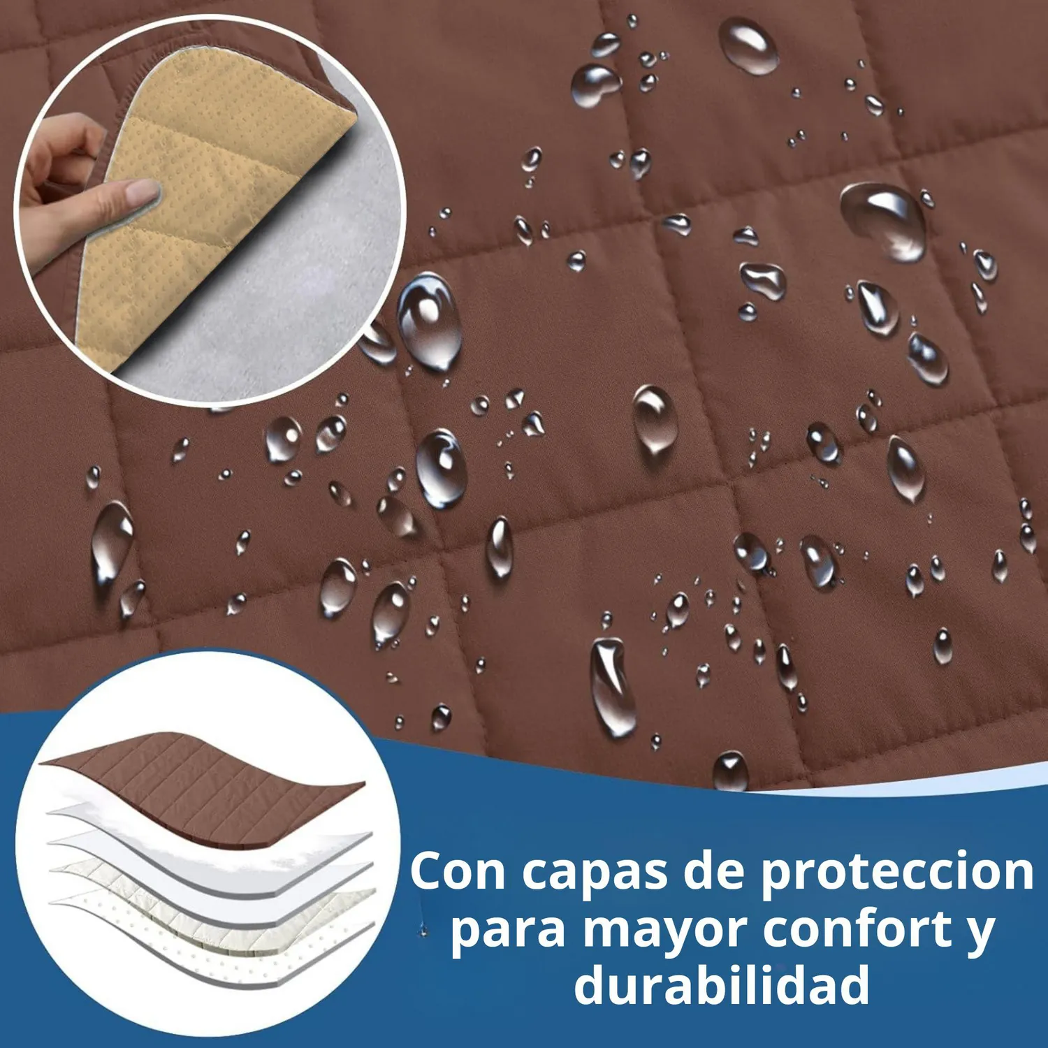 Protector de Sofá para Mascotas Doble Faz Chocolate - Camel 2 Puestos 3