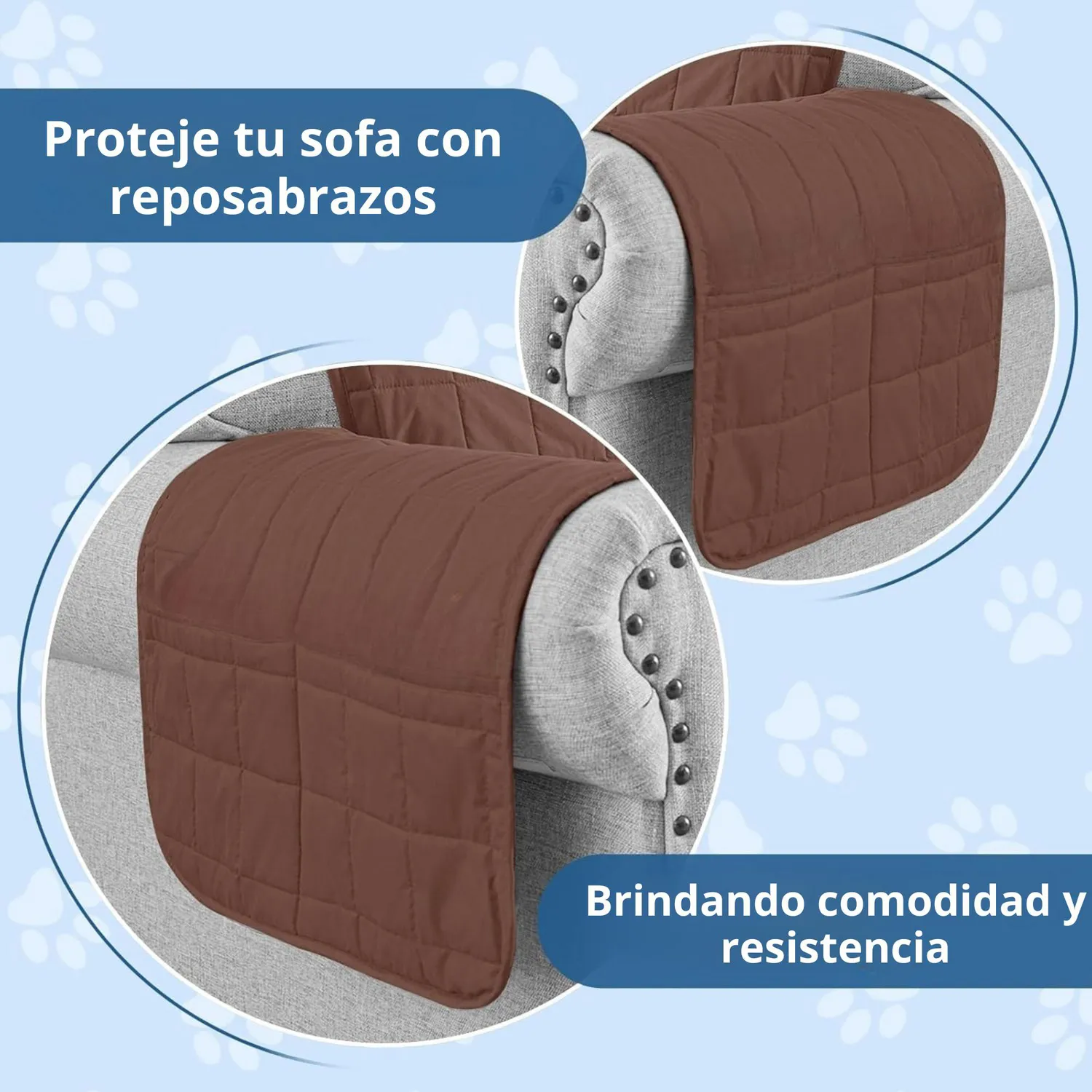 Protector de Sofá para Mascotas Doble Faz Chocolate - Camel 2 Puestos 5