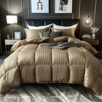 Plumón Sateen Stripe Sencillo Camel