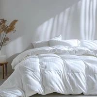 Duvet Sateen Stripe Karytex Doble + Funda Almohadón Blanco
