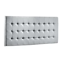 Cabecero Tapizado para Cama King 200X60Cm Cuadros Plateado