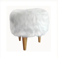 Puff Auxiliar Peluche Blanco