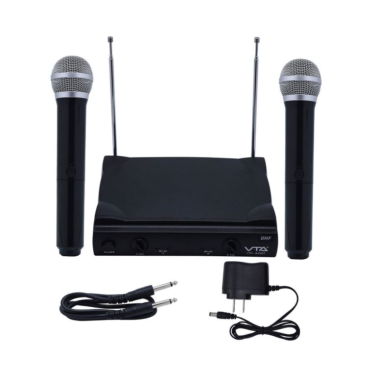 Kit 2 Micrófonos Inalámbricos Con Base Receptora VTA PLUS | falabella.com