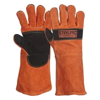 Paquete X 6 Unidades Guante Soldador Naranjo Color Negro En Kevlar Reforzado