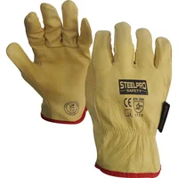 Paquete X 10 Unidades Guante Vaqueta Supervisor Amarillo