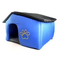 Casa Para Perros Desarmable 70X50X46Cm Grande Azul