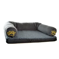 Cama Sofá Para Mascotas De Tela 75x55x20cm Grande Negro  Interpet