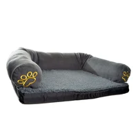 Cama Sofá Para Mascotas De Tela 100X75X22Cm Extra Grande Negro