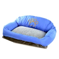 Cama Sofá Para Mascotas De Tela 88x71x27cm Extra Grande Azul Interpet
