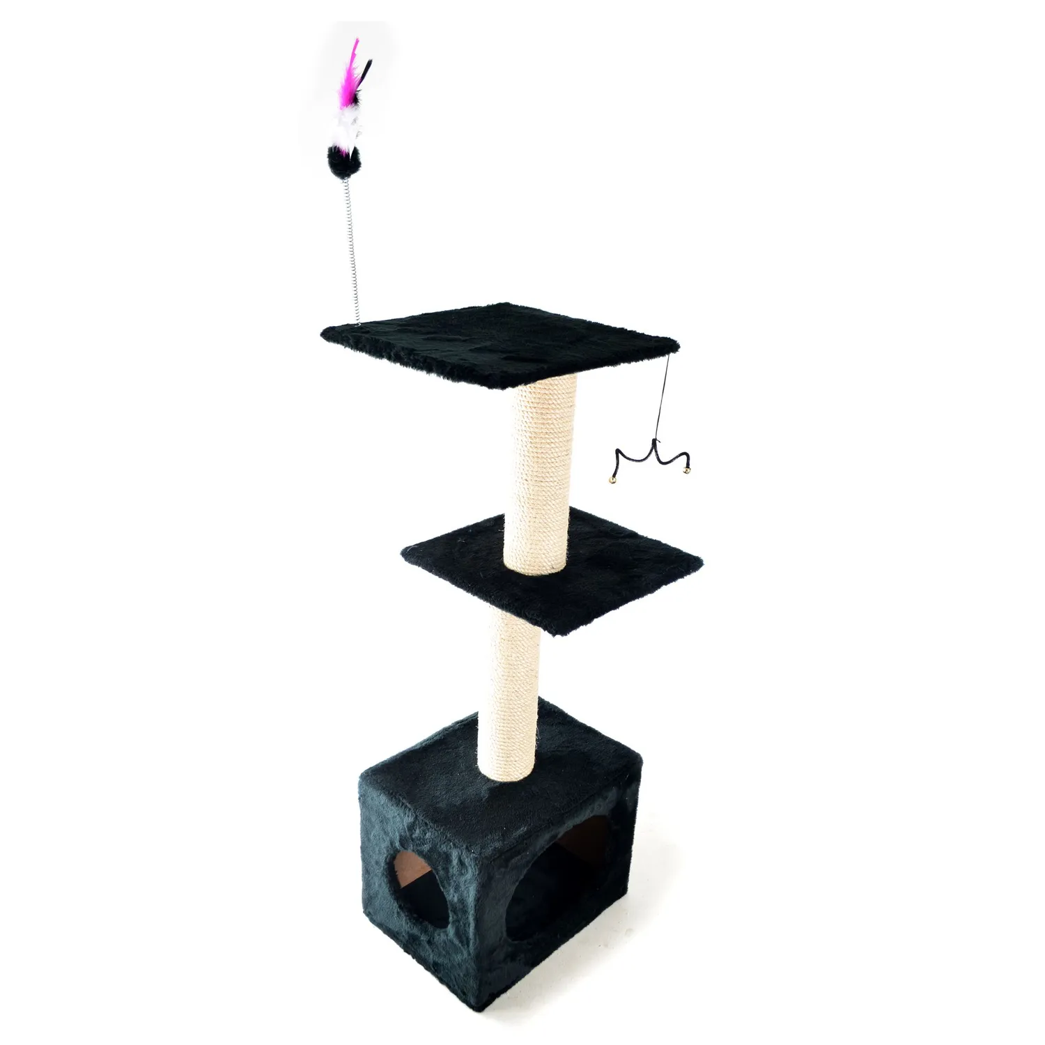 Gimnasio Para Gatos 2 Pisos 40X30X110Cm Pequeño Negro