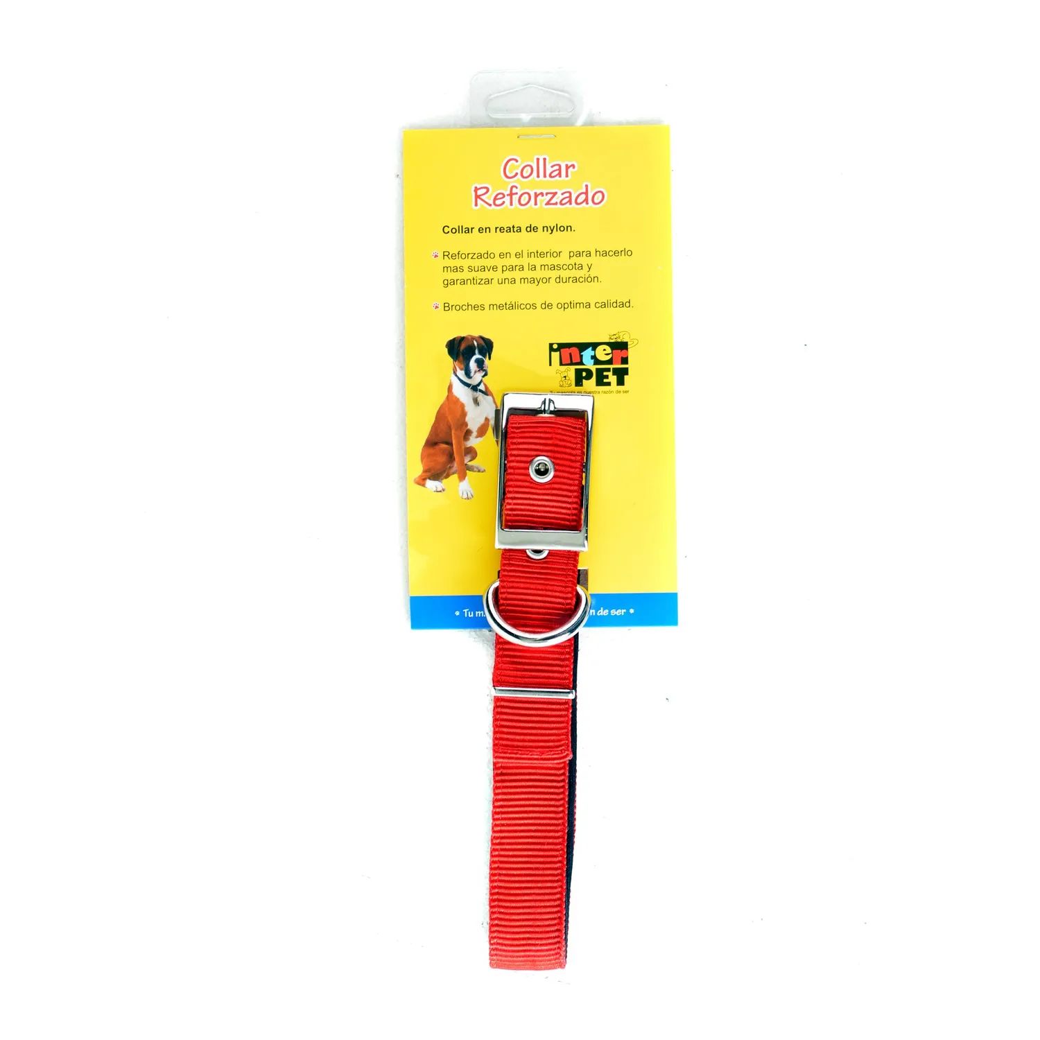 Collar Reata Para Perro Reforzado Pequeño Interpet Rojo