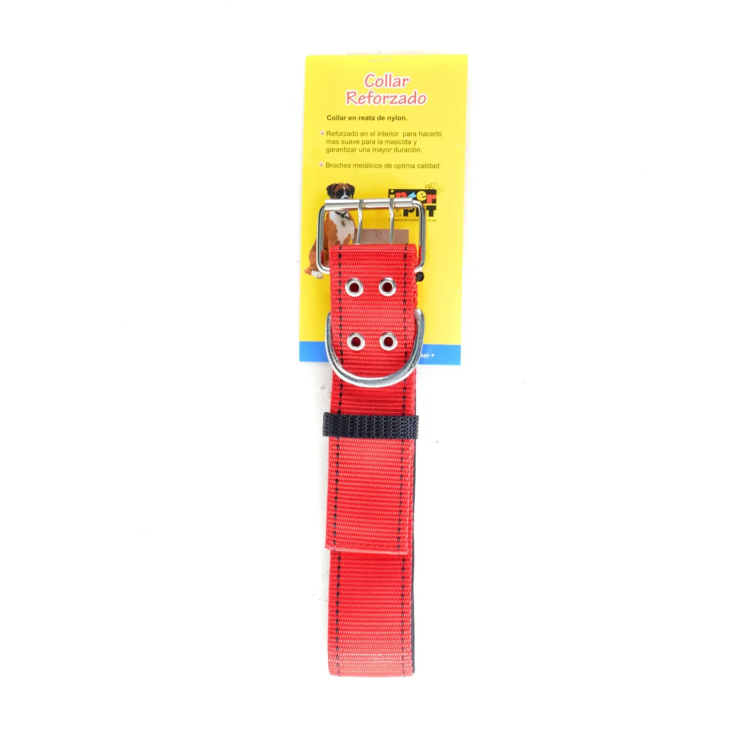 Collar Para Perro Razas Grandes Extra Fuerte En Nylon Interpet Rojo