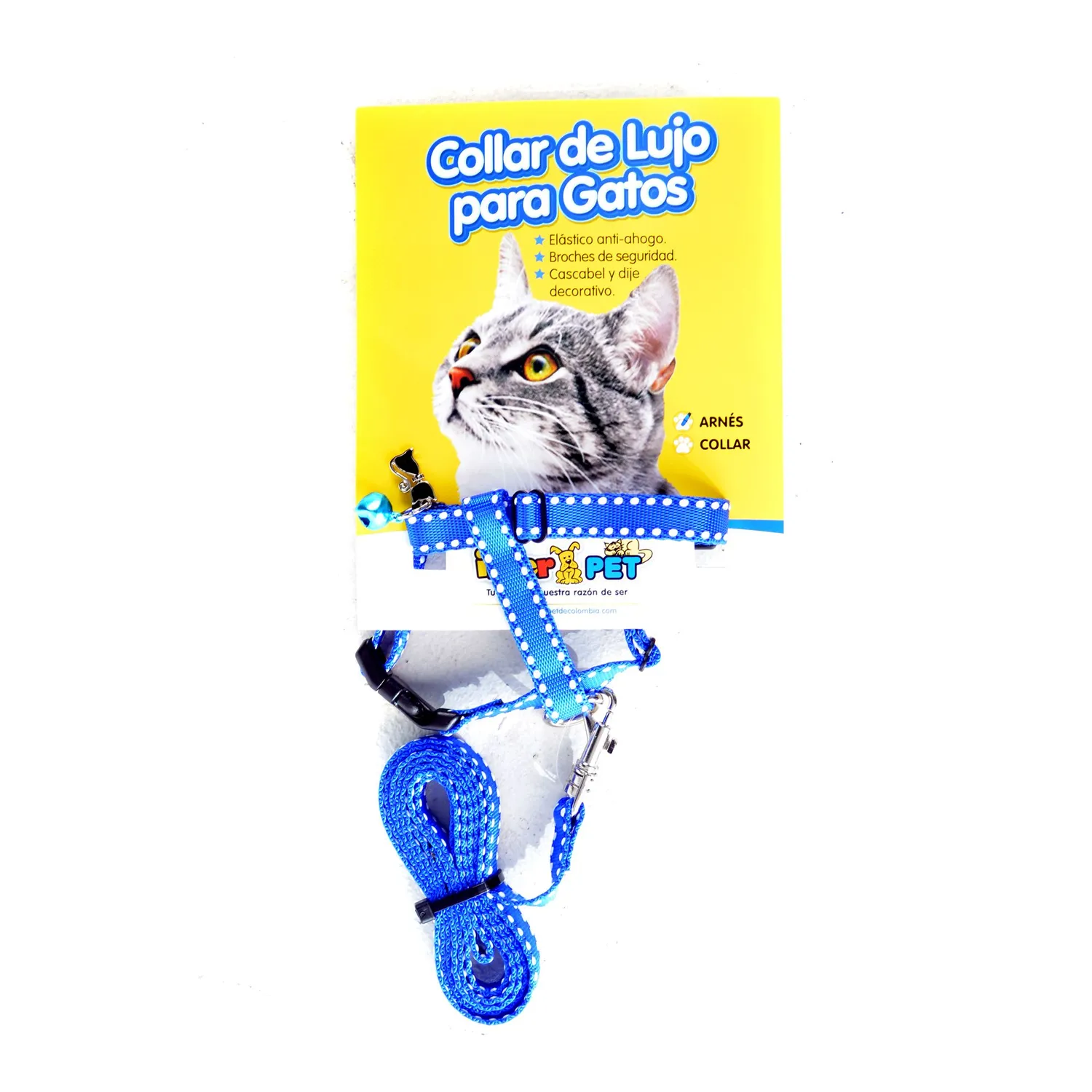 Arnés Para Gato Con Cascabel Interpet Azul