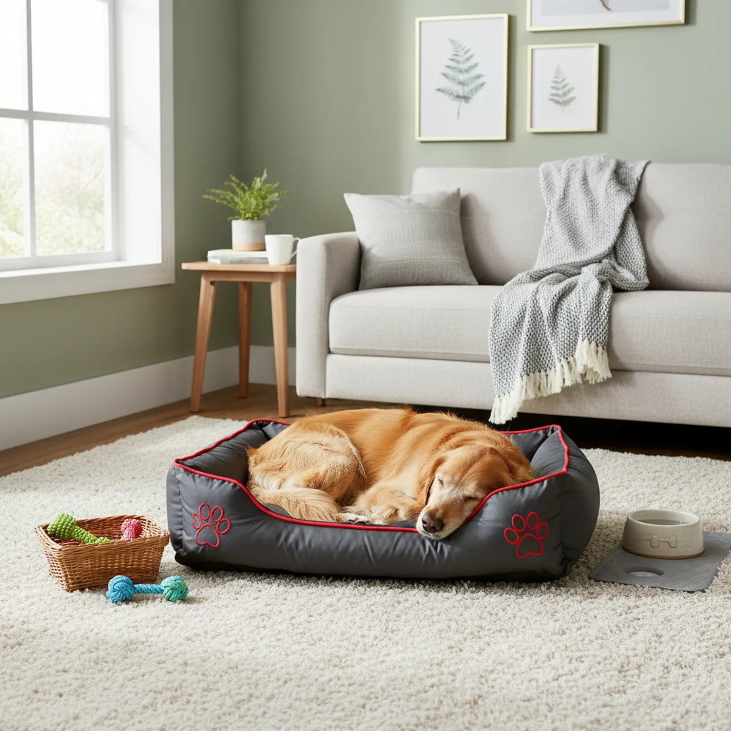 Cama Para Mascotas Soft 80x59x24cm Grande Negro Interpet 4
