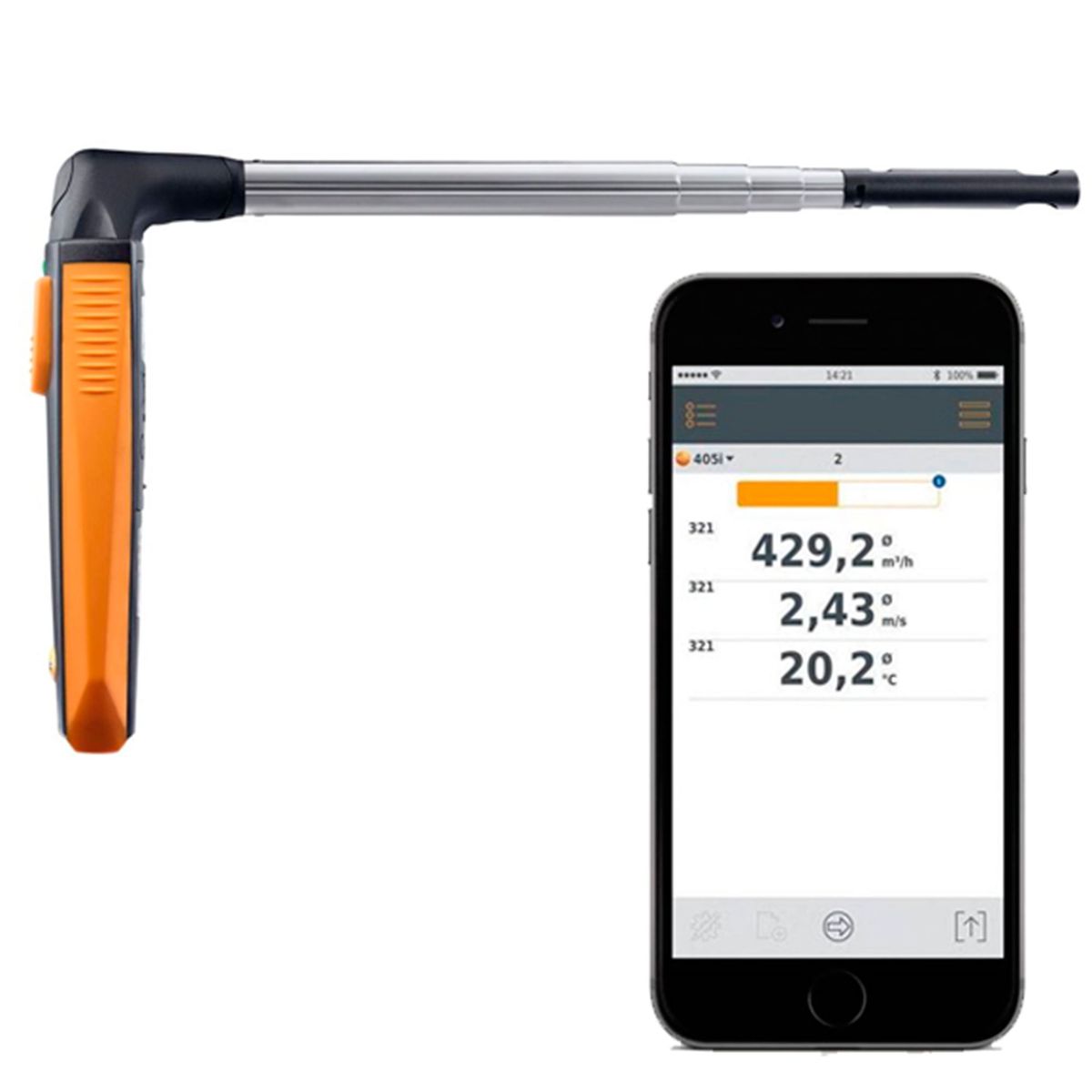 TESTO - Anemómetro Smart Probes con App para Smartphone 401I Testo