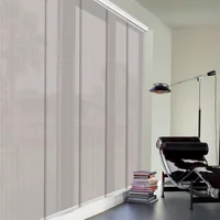 Cortina Panel Oriental Solar Screen 5 Gris A La Medida Ancho Entre 280.5-300  Cm Alto Entre  240.5-260 Cm