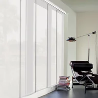 Cortina Panel Oriental Solar Screen 5 Blanco A La Medida Ancho Entre 320.5-340  Cm Alto Entre  80-100 Cm