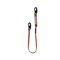 Eslinga de Detención Dieléctrica Sencilla en Reata Poliéster de 2.5cm Longitud Fija de 1.80Metros con Doble Mosquetón Pequeño Set x 3 Unidades