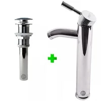 Kit Grifería Monocontrol Poste Alto Desagüe Push Consumo 10 l/min