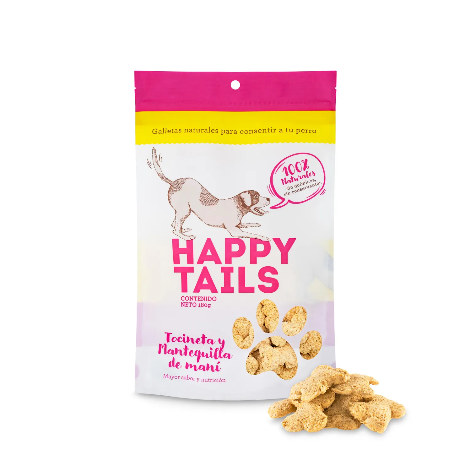 Snack Para Perro Tocineta Y Mantequilla De Mani Happy Tails 180g
