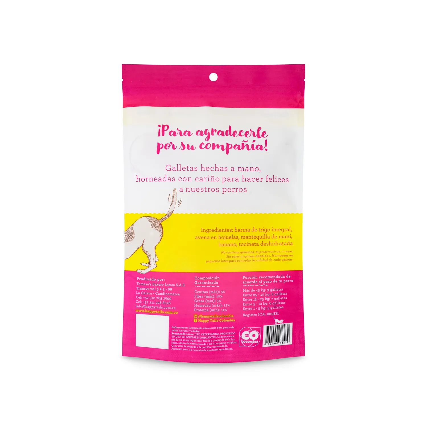 Snack Para Perro Tocineta Y Mantequilla De Mani Happy Tails 180g