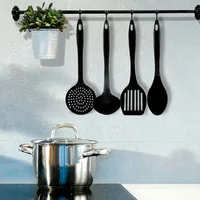 Set x4 Utensilios de Cocina en Nylon (Cuchara, Espátula, Cucharón, Espumadera)