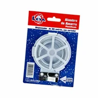 Paquete x 12 unds Alambre Amarre Plástico Dispensador 25m Con Cortador