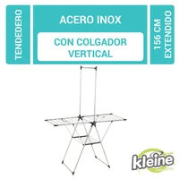 Tendedero de Piso Plegable Acero Inoxidable 156x61x200cm Cromo Peso máximo soportado 14 kg