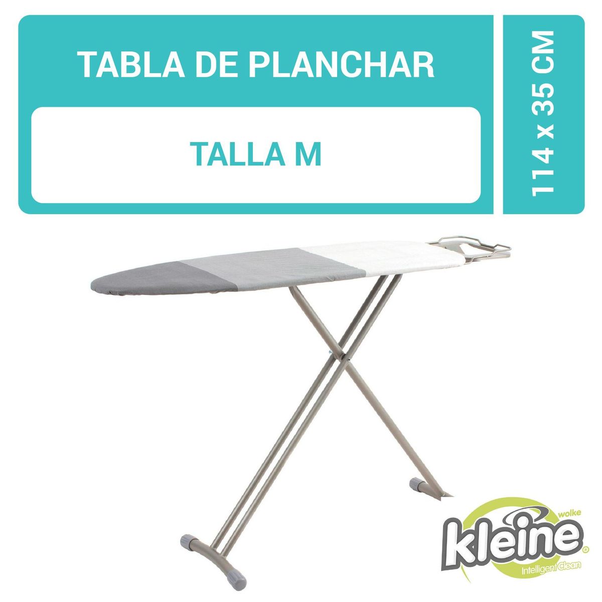 KLEINE WOLKE - Mesa de Planchar con Base Grises Kleine 114X35cm con Altura Regulable y Portaplancha