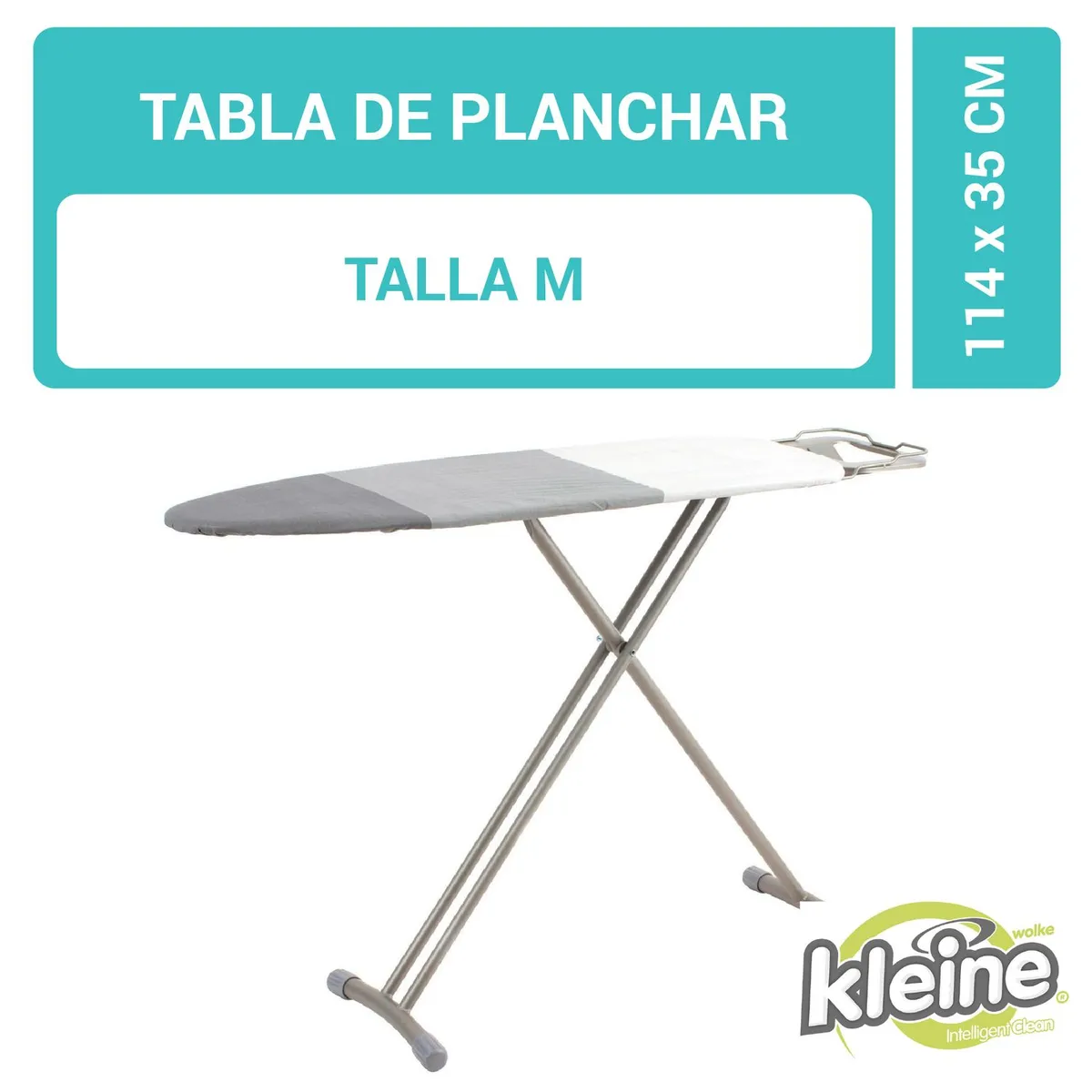 KLEINE WOLKE - Mesa de Planchar con Base Grises Kleine 114X35cm con Altura Regulable y Portaplancha