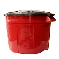 Caneca 60l Roja Con Tapa Negra
