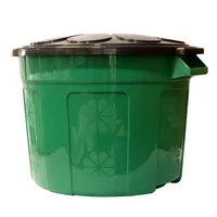 Caneca 60l Verde Con Tapa Negra