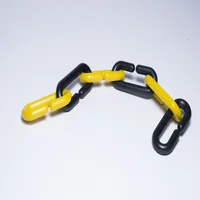 Paq x 50 Mts Cadena Plástica Eslabonada Negra-Amarilla