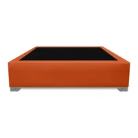 Base Cama Premium Top Doble 140X190Cm Ecocuero Naranja