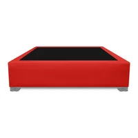 Base Cama Premium Top Doble 140X190Cm Ecocuero Rojo