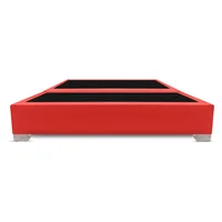 Base Cama Premium Top Dividida Doble 140X190Cm Ecocuero Rojo
